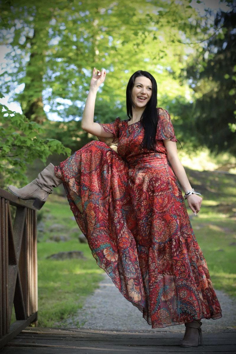 Rochie boho chic, rochie lunga din voal