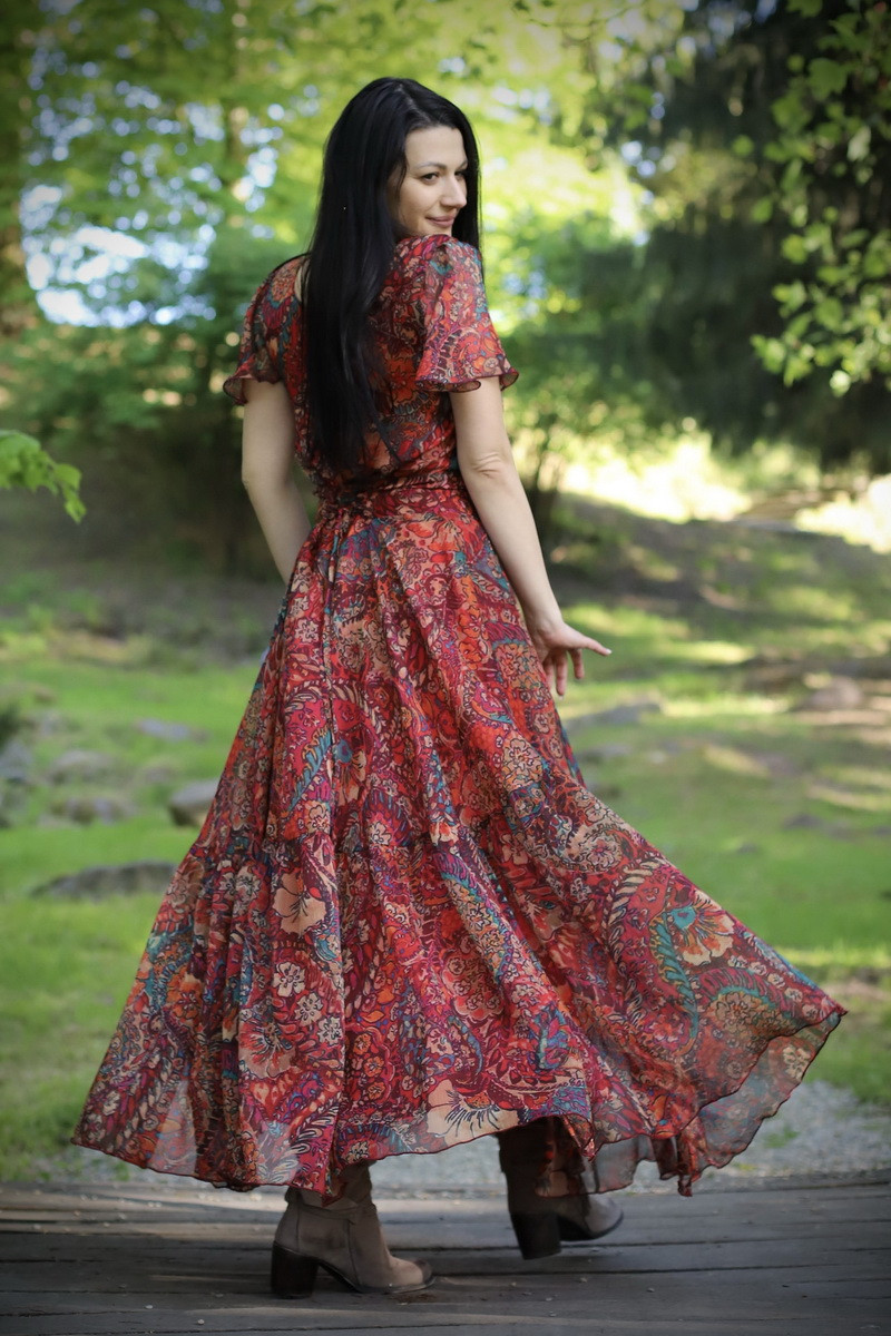Rochie boho chic, rochie lunga din voal