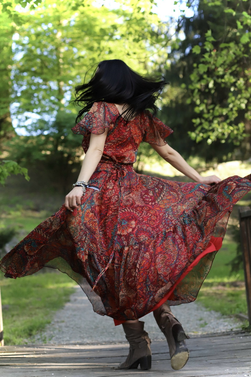 Rochie boho chic, rochie lunga din voal