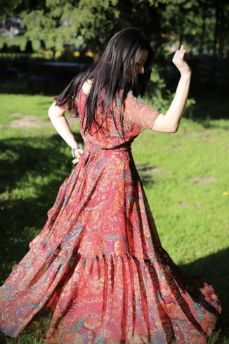 Rochie boho chic, rochie lunga din voal