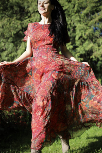 Rochie boho chic, rochie lunga din voal