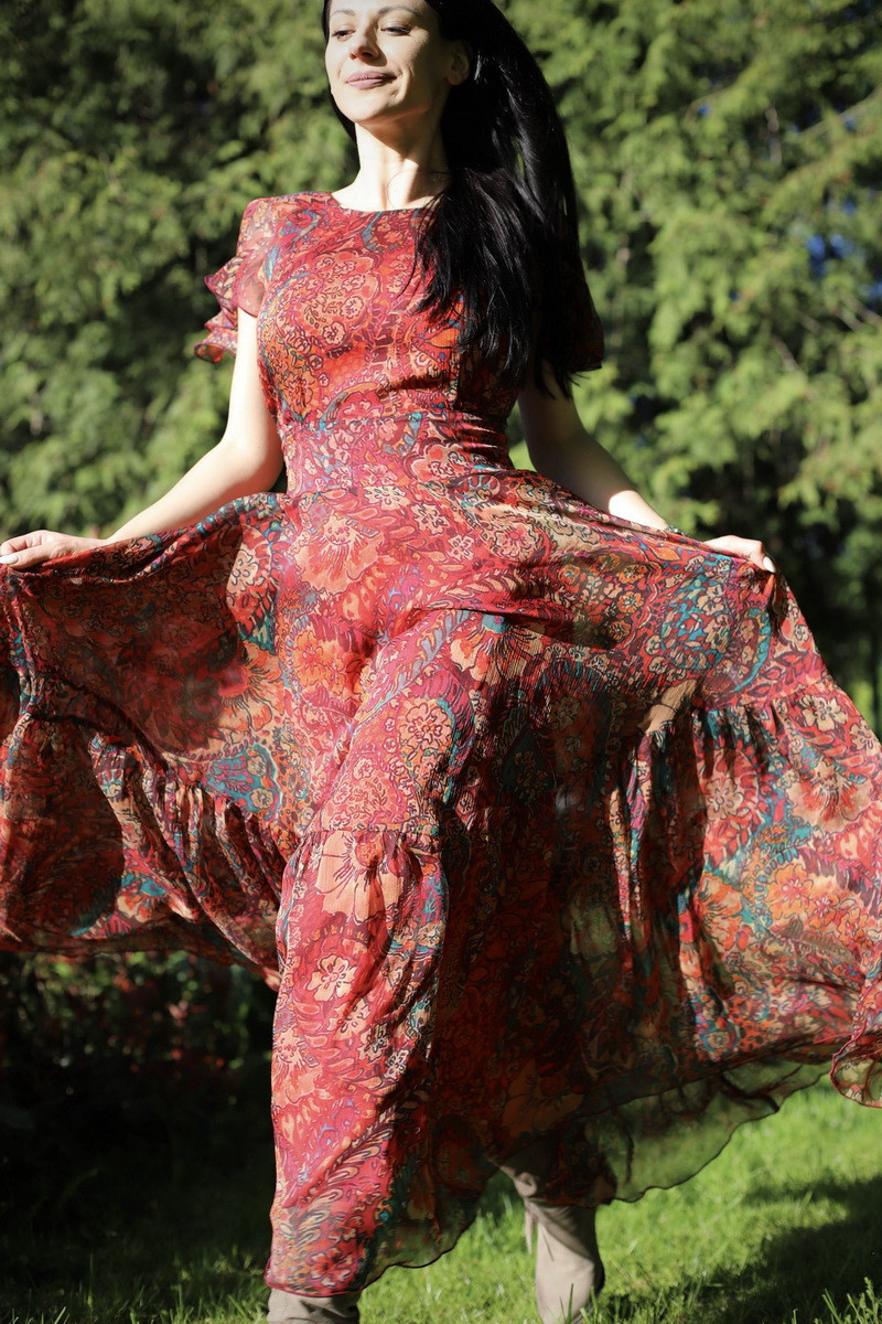 Rochie boho chic, rochie lunga din voal
