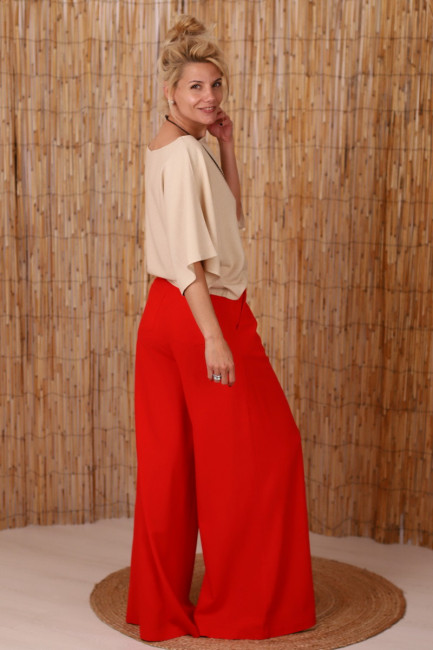 Pantaloni Sara cu in, rosii