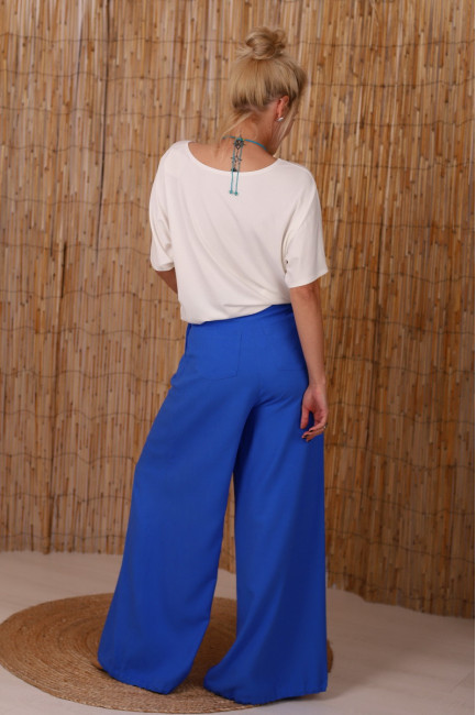 Joa Shop - cumpara online: Pantaloni de vara largi din in