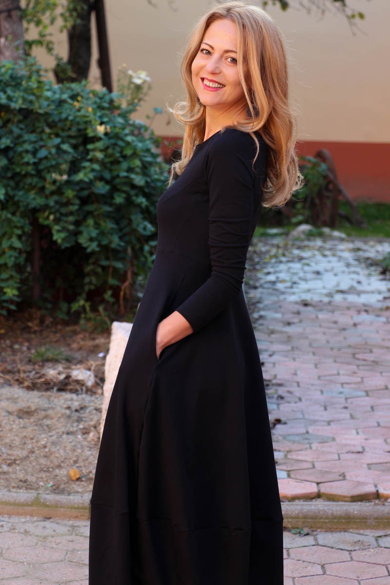 Rochie lunga  tip lalea, din bumbac