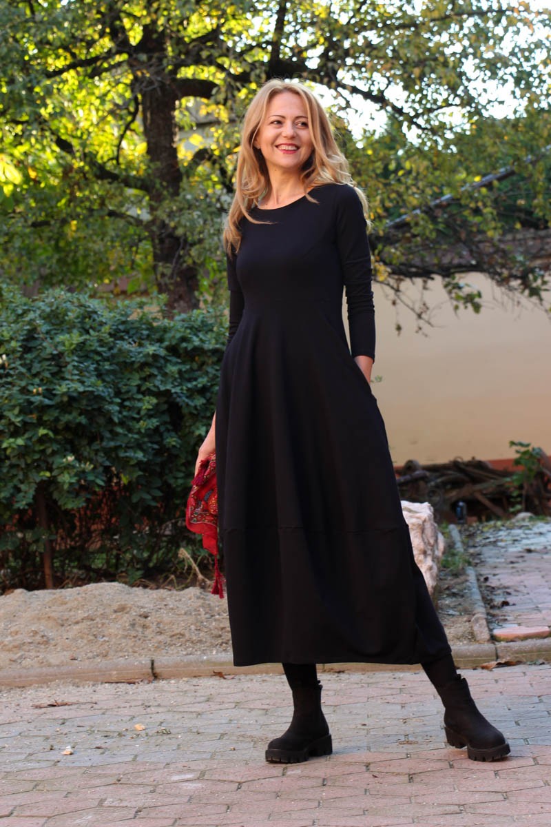 Rochie lunga  tip lalea, din bumbac