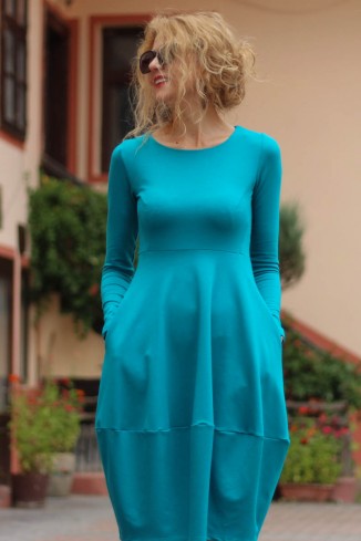 Rochie casual din bumbac uni