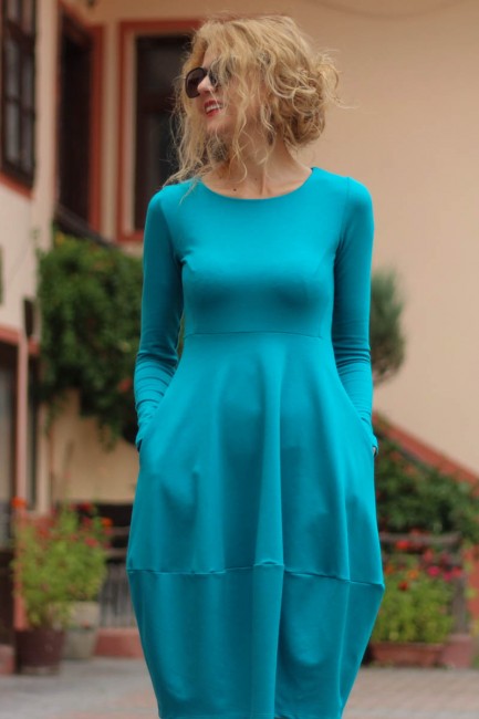 Rochie casual din bumbac uni