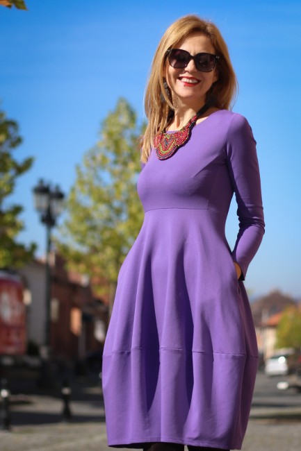 Rochie casual din bumbac uni