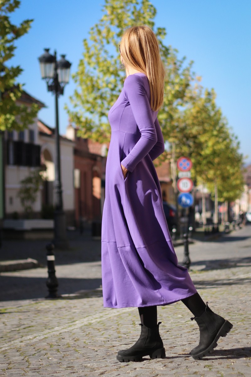 Rochie lunga  tip lalea, din bumbac