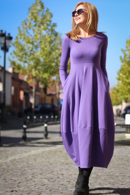 Rochie lunga  tip lalea, din bumbac