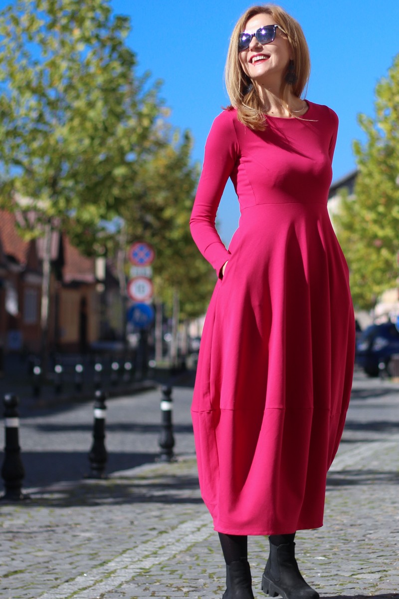 Rochie lunga  tip lalea, din bumbac