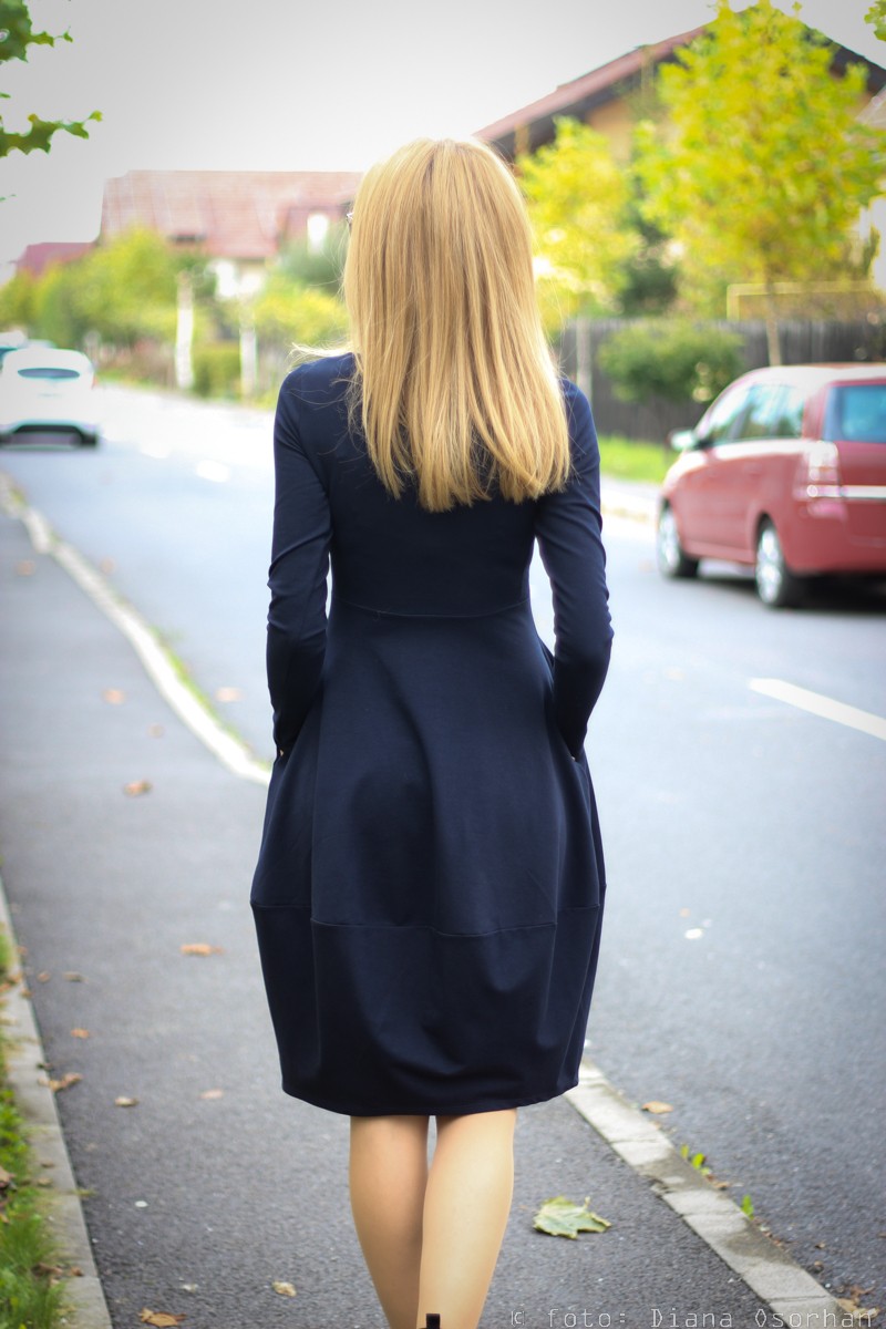 Rochie casual din bumbac uni