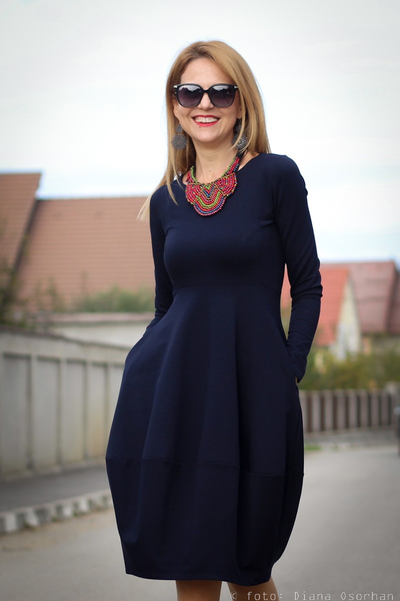 Rochie casual din bumbac uni