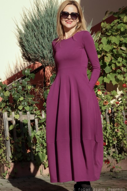 Rochie lunga  tip lalea, din bumbac