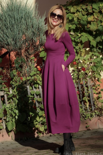 Rochie lunga  tip lalea, din bumbac